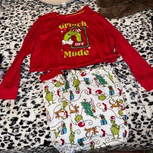 Dr. Seuss Red Grinch Mode Pajama Set